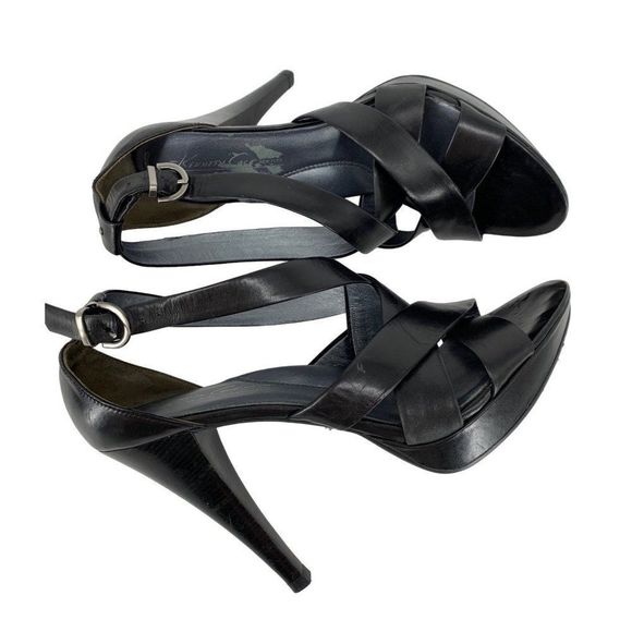 Women Kenneth Cole Ultra High Strappy Heels Leather Platform Hottie Sz 8.5 3761 - Picture 11 of 11